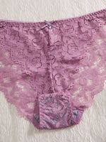6-Piece Set Women's Bra and Panties Set Sexy Patterned Lace Patchwork No Lining Comfortable Fitting Women's Push-Up Bra Women's Underwear Set