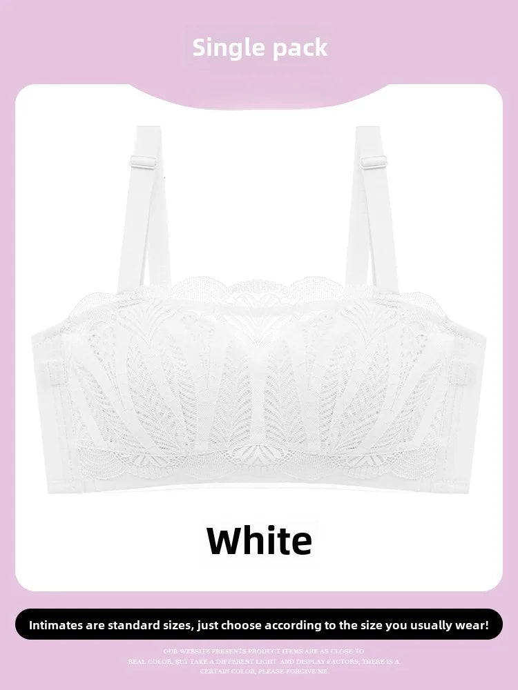 MOYISU Strapless Bra Women with Large Breasts and Small Non-slip Pull-up Breast Anti-sag Summer Slim Bra