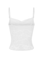 Women's Lace Cami Tops Sleeveless Ruched Front Solid Color Camisole Slim Fit Tank Tops Summer