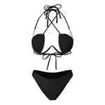 Halter Pearls V-Bar Underwired Bra Cup Bikini Women Swimwear Female Swimsuit Two-pieces Bikini Set Push Up Bathing Suit Swim
