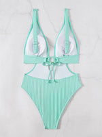2026 Deep V Neck Cut Out Women Swimwear One Piece Swimsuit Female High Leg Cut Monokini Bather Backless Bathing Swim Beachwear