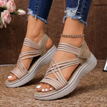 Women Sandals Non Slip Thick-Soled Wedges Shoes for Women Summer Outdoor Casual Sandals Fashion Open Toe Elastic Sports Shoes