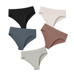 5Pcs/Set High Rise Women Panties Briefs Female Underpants Solid Color Seamless Underwear S-XXXL Sexy Lingerie Intimates
