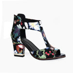 Fish Mouth High Heel Shoes Women's Summer Thick Heel Sandals Waterproof Platform Thick Sole Sexy Slim Back Zipper Hollow