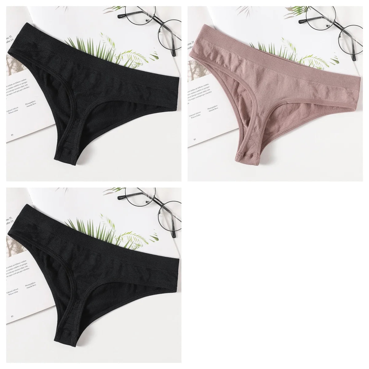 3Pcs/Set Thongs Women's G-String Sexy Female Seamless Underwear Breathable Panties Soft Sexy Lingerie Comfort Intimate