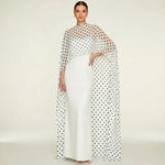 Women's Sheer Chiffon Cape Bat Sleeve Floor Length Shawl Elegant Cover Up Tops Party Evening Cape Blouse f