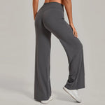 Women's Pilates Straight Yoga Pants Leggings Versatile Loose Wide-Leg Running Sports Fitness Hip-Lifting High Waist Trousers