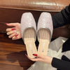 Baotou Slippers Women 2026 Summer Soft Sole Flat with Sequin Lazy Heelless Half Drag Comfortable Pregnant Women Wear Flip-flops