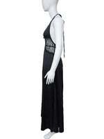 Summer Backless Sexy Long Dresses Women's Gown Patchwork Lace Halter V Neck Sleeveless High Waist Elegant Vestidos Para Mujer
