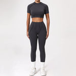 2PCS Yoga Suit Sports Set Women Quick-Drying Gym Set Women Tracksuit Running Workout Long Sleeve Sports Shirt Yoga Clothing