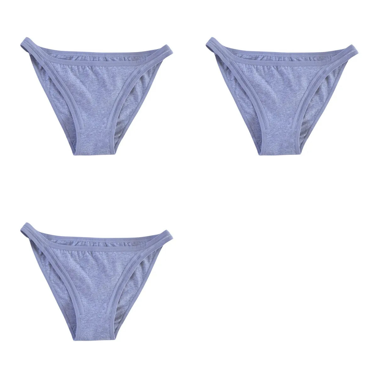 3Pcs/Set Women's Cotton Low-Rise Briefs with Mesh Side Panels Brazilian Panties Sexy Lingerie Comfy Breathable Underwear M-XL