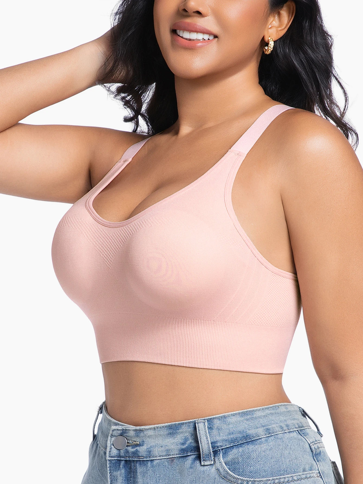 Women's Wireless Sports Bra Yoga Bra Simple Solid Color X-Back Design Wide Adjustable Straps Removable Pads Comfort