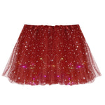 Women's Tulle Skirt Star Sequined Short Tutu Skirt Fancy Ballet Dancewear Party Costume Ball Gown Led Light Luminous Mini Skirts
