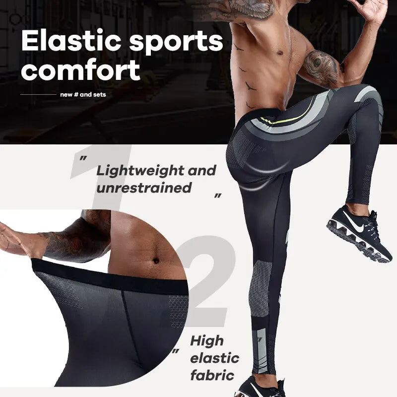 Men's Sports Pants Compression Quick Drying Fitness Leggings Men's Sportswear Training Basketball Leggings Gym Running Pants