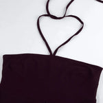 Phantasy Fashion Halter Crop top Fashion Brown Tank Top Women Sexy Split Camisole Lady Night Out Streetwear 2026 Summer Clothing