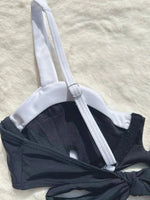 DEKA Women Black White Micro Thong Bikini Set Halter Push Up Padded Swimsuit Female Cut Out Bathing Suit Swimwear Biquini swim