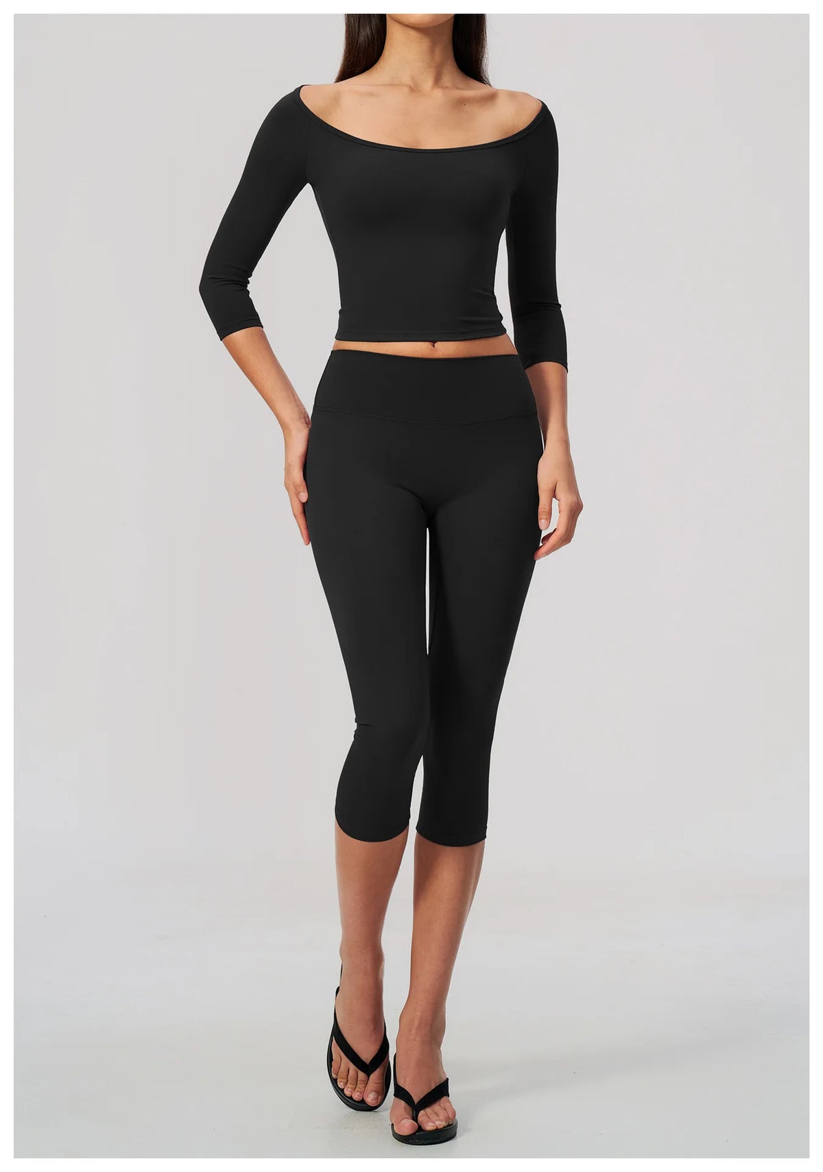 Fashion Mid Sleeve T-shirt Yoga Suits Tight Fitting Slim Sports Tops High Waist Peach Hip Mid Pants Gym Running Fitness Outfits