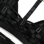 Toucheart Sexy Mesh Patchwork Halter Bra Set For Women Solid Color Hot Girl Girdle Garter Belt Micro See-through Underwear Set