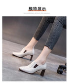 Botas Femininas Women Fashion Square Toe Chunky High Heels Ankle Boots Lady Casual Leather Autumn Short Boots Botas De Mujer