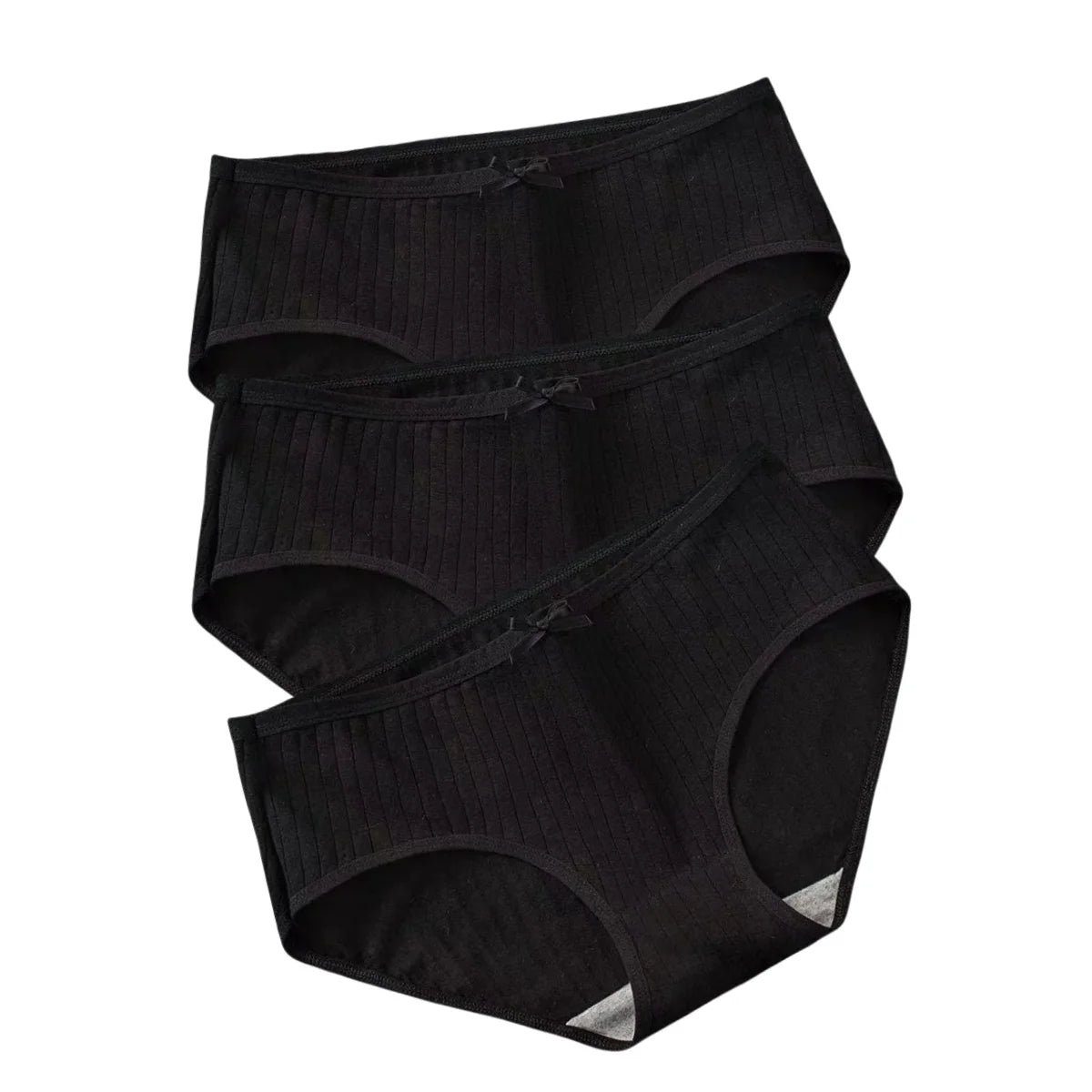 3Pcs/Set Cotton Panties Low Waist Briefs Solid Color Lingerie Women Underpants Comfy Breathable Underwear Intimates