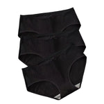 3Pcs/Set Cotton Panties Low Waist Briefs Solid Color Lingerie Women Underpants Comfy Breathable Underwear Intimates