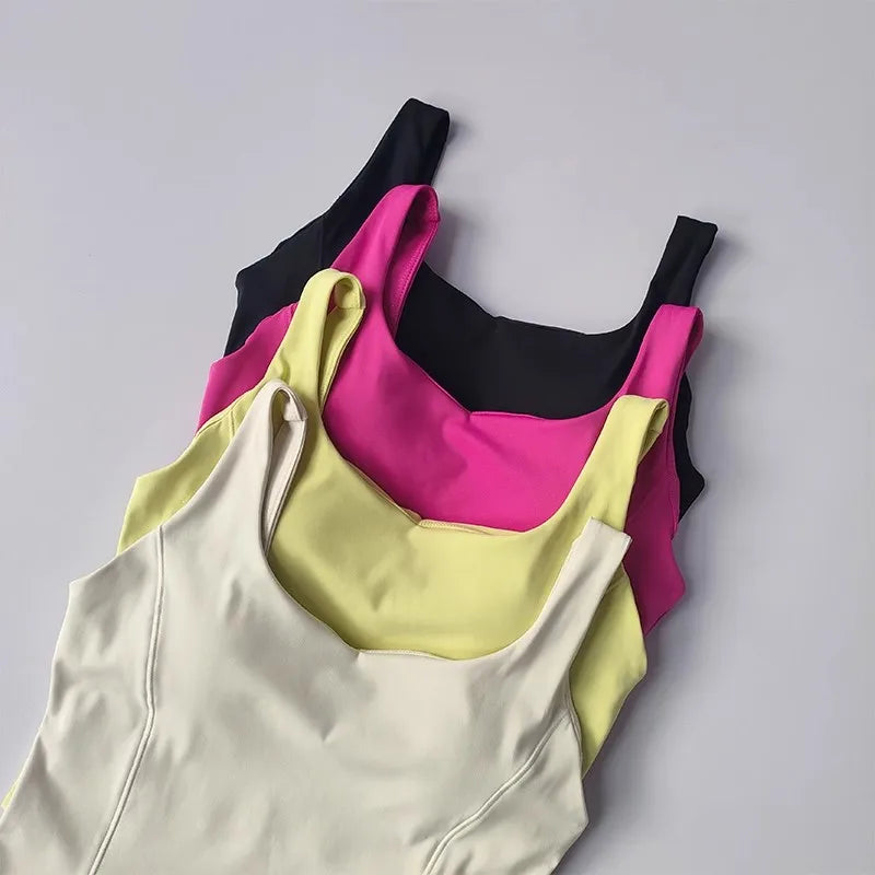 Women's fitness sports vest, camisole, beautiful back, running, shock-absorbing, gathering and slimming, naked feeling, worn ext