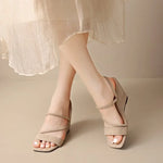 Summer Square Toe Sexy Comfortable Non-slip Wedge Sandals Fashion NewCasual Sandals for Women