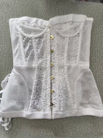 Spicy Girl Sexy Tight Corset Sexy Lace Hollow Out Sleeveless Strapless Tube Top 2025 Summer Fashion Women Street Trendy Tanks
