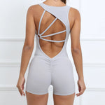 Padded Jumpsuit Sport Women Yoga Bodysuit Fitness Wear Gym Sportswear High Elastic Workout Running Clothes