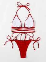 Sexy Micro Bikini 2025 Criss Cross Swimwear Bandage Woman Swimsuit Female Thong Bikinis Set 2 Piece Women Bathing Suit Beachwear