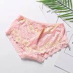 Sexy Lace Flowers Embroidery Panties for Women Underwear Low Waist Briefs Summer Breathable Comfort Shorts 15 Color Lingerie