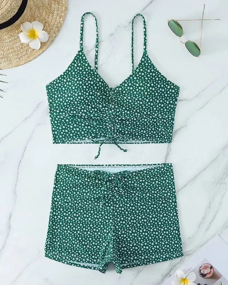Sexy High Waist Bikini Shorts 2026 Women Swimsuit Two Pieces Swimwear Female Bikinis Set Floral Bathing Suits Brazilian Biquini