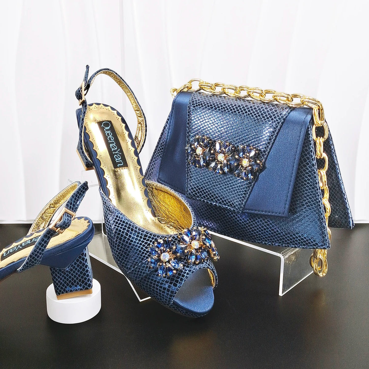 doershow African fashion Italian Shoes And Bag Sets For Evening Party With Stones gold Italian Handbags Match Bags! HM1-1