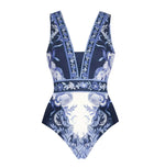 New Swimsuit High-End Design 2Pcs Floral Print Ruffle Slimming Holiday Sexy Hot Spring One Piece Swimsuit for Women