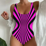 Sexy Black Striped One Piece Swimsuit Large Size 5XL Women Slim Pad Tummy Control Swimwear Beach Bathing Suit Tankini Set 2025