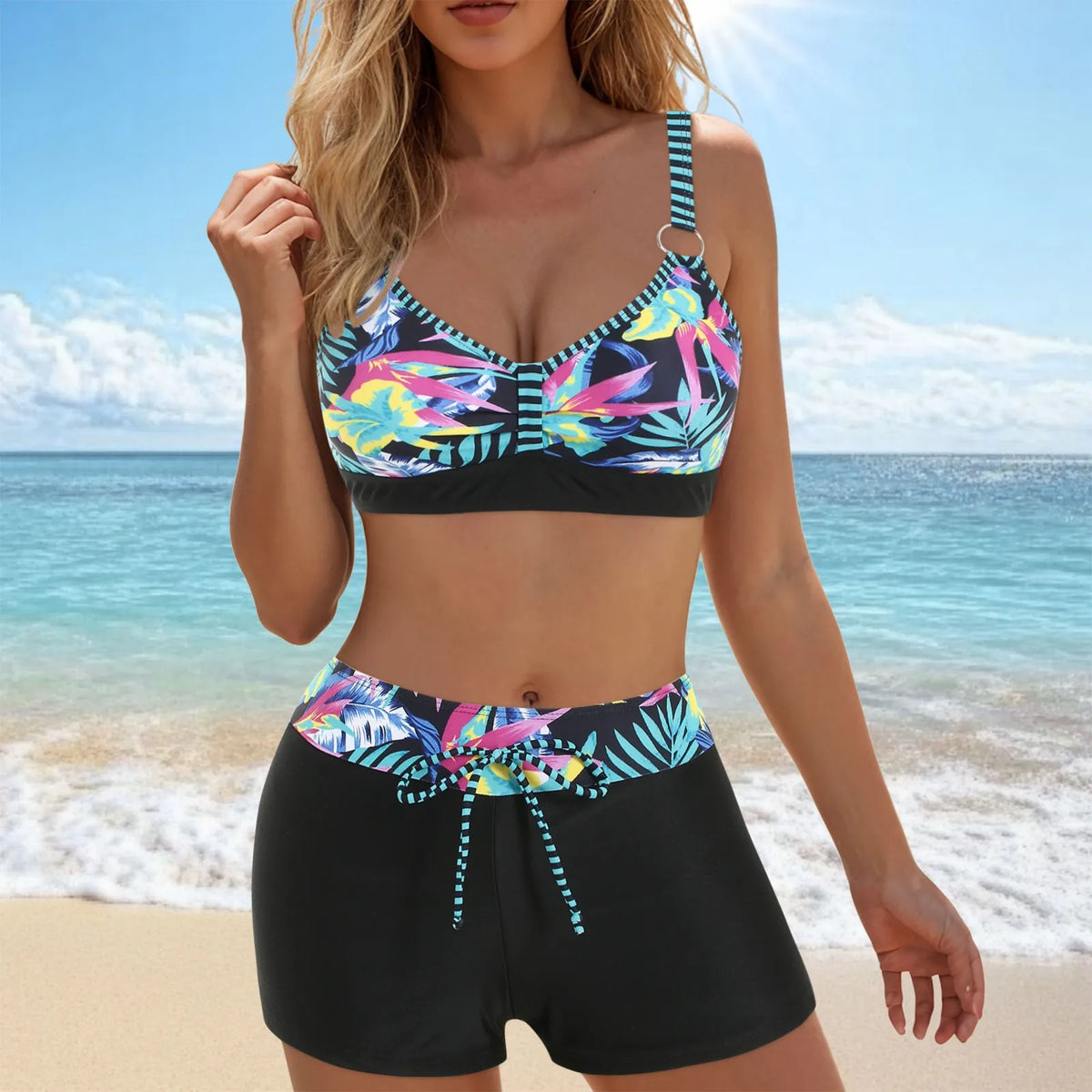 Women'S Two-Pieces Tankini Bikinis Swimsuit Outfit Women High Waisted Bikini Sexy Push Up Two Piece Swimsuits купальники женские