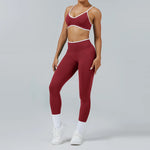 2PCS Yoga Suit Seamless Sports Set Gym Outfits Women Tracksuit Running Workout Clothes Sports Bra Athletic Wear Yoga Clothing