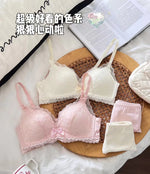 Anime Bralette Set Japanese Lace Bra Wireless Small Bust Women Sexy Triangle Cup Seamless Comfort Spring Summer MOYISU Sexy Bras