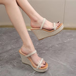 Platform Slippers Open Toe Sexy Gladiator Fashion Nightclub Full Dress Models Retro Lady's wedge heels