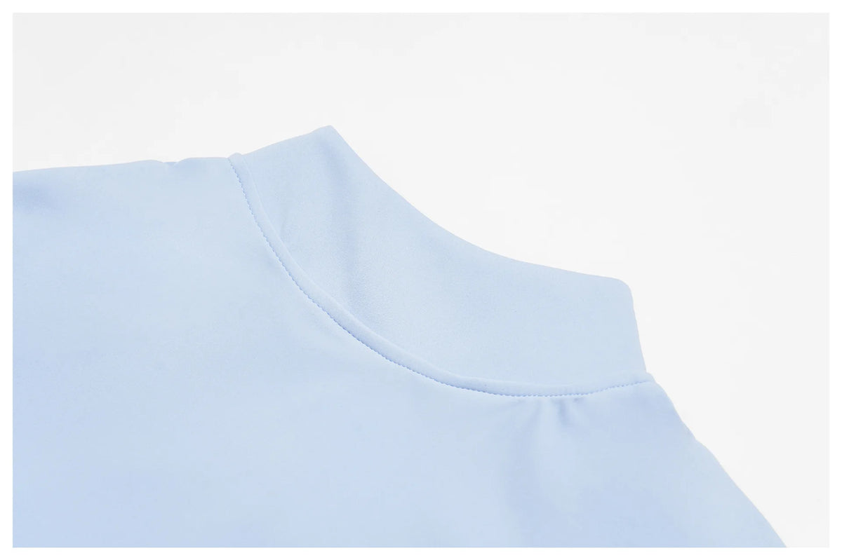 Naked Yoga T Shirts Women Stand Up Collar Zipper Tight Sports Shirts Outdoor Solid Short Sleeved Gym Running Fitness Tank Tops