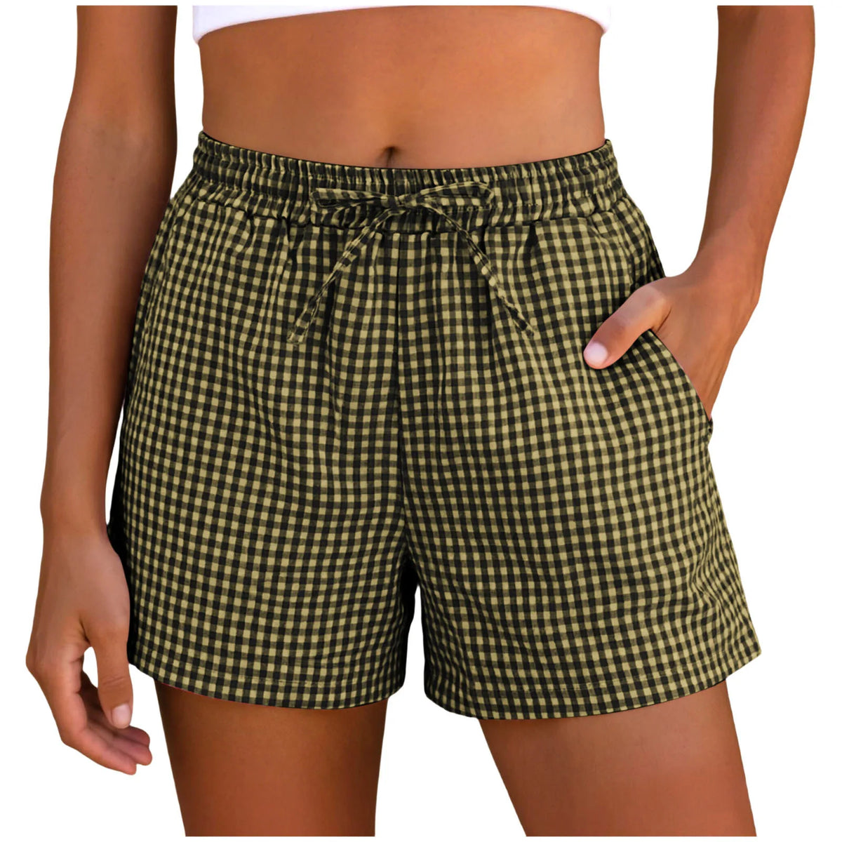 2026 New Women Plaid Lounge Shorts Cute Summer Y2k Casual Pajama Bottoms Drawstring Gingham Shorts Casual Summer Beach Pants