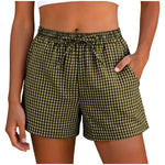 2026 New Women Plaid Lounge Shorts Cute Summer Y2k Casual Pajama Bottoms Drawstring Gingham Shorts Casual Summer Beach Pants