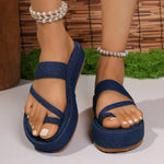New 2026 Large Size Women's Sandals Platform Rubber Heel Open Toe Roman Style Shoes Leisure Comfortable