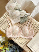 Summer Rabbit Cup Bralette Large Bust Light Support Thin Lace Beachwear Pure Comfort Wirefree Anti-Sagging Bra AU S-XL MOYISU