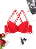 Beauwear Contrast Color Plaid Bras for Women Front Closure Bra with Wire Push Up Bra with Pad