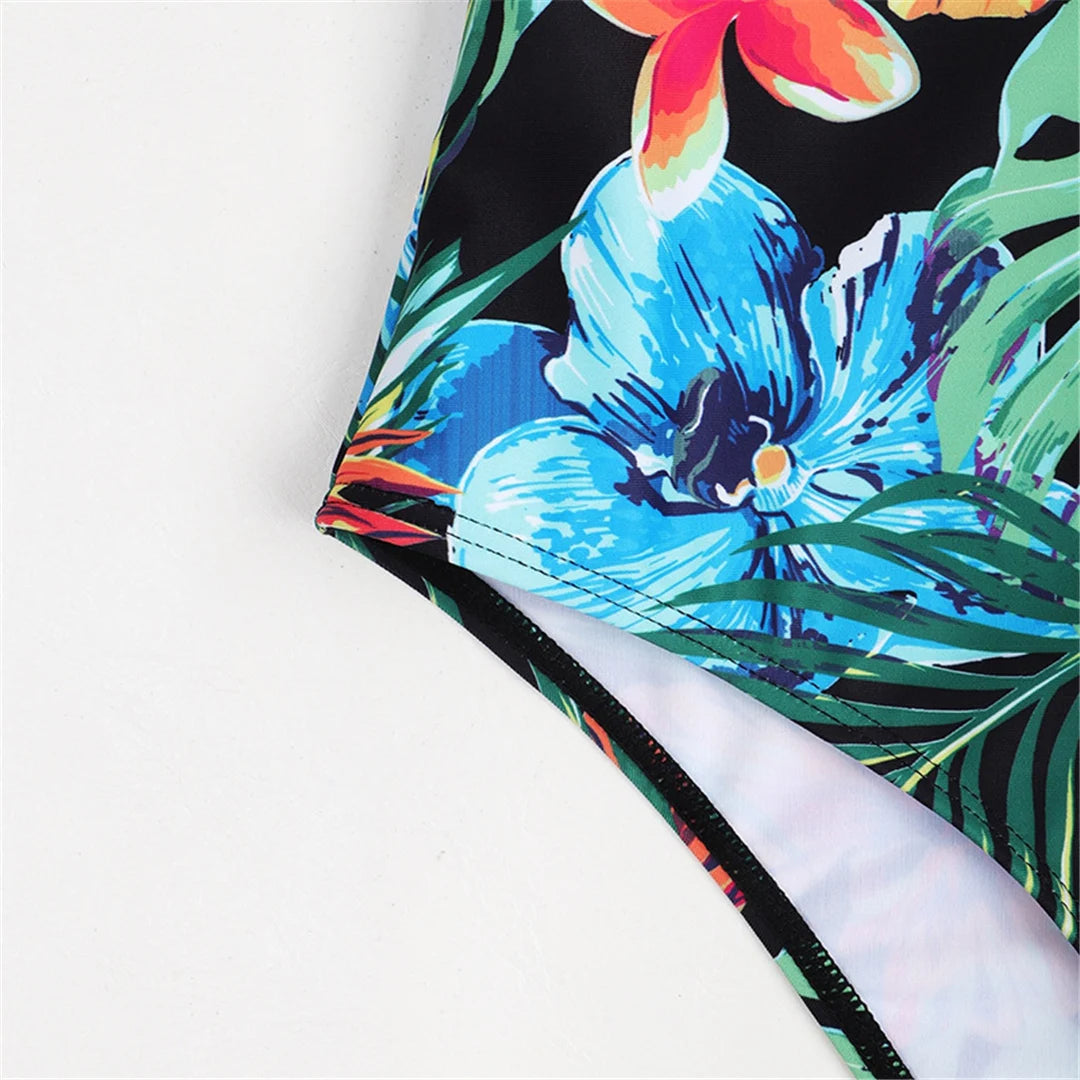 S - XL Leaves Printed Underwired With Bra Cup Women Swimwear One Piece Swimsuit Female Monokini Bather Bathing Suit Swim V5466