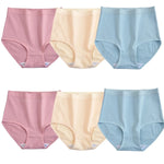 6Pcs/Set Women Cotton Panties High Rise Briefs Female Breathable Underpants Sexy Lingerie Tummy Control Underwear M-XXXL