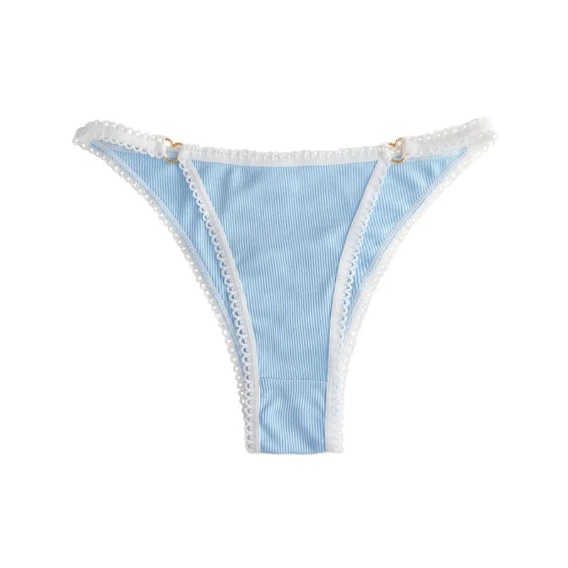 1Pcs Women's Sensual Lace Panties Sheer Thin Straps Briefs Low-Rise Adjustable Underwear Breathable Comfortable Female Lingerie