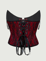 Corset Top Thin Without Lace Deep Red Body Shaping Chest Support Waist Tie Waist Tightening Corset Casaul Pure Desire Style Y43R