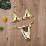 Sexy BikiniLadies Gold Color Sequins Bikini Set Women Swimwear Push Up Padded Swimwear For Women